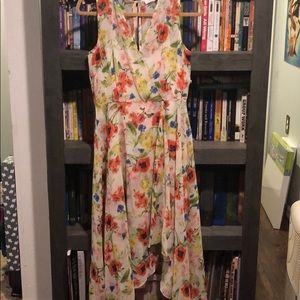 Calvin Klein floral high low dress